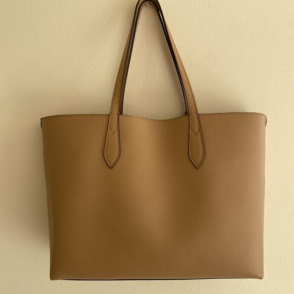 Burberry Haymarket Reversible Tote Burberry Check and Beige Camel - Picture 1 of 6